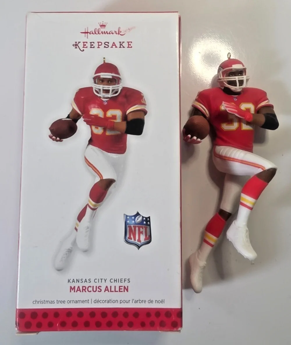 Hallmark Ornament NFL HOF MARCUS ALLEN # 32 Running Back Kansas City Chiefs 2013